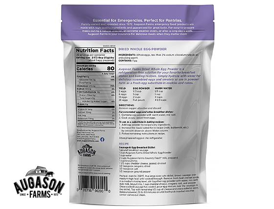 Augason Farms: Dry Whole Egg Powder Pouch